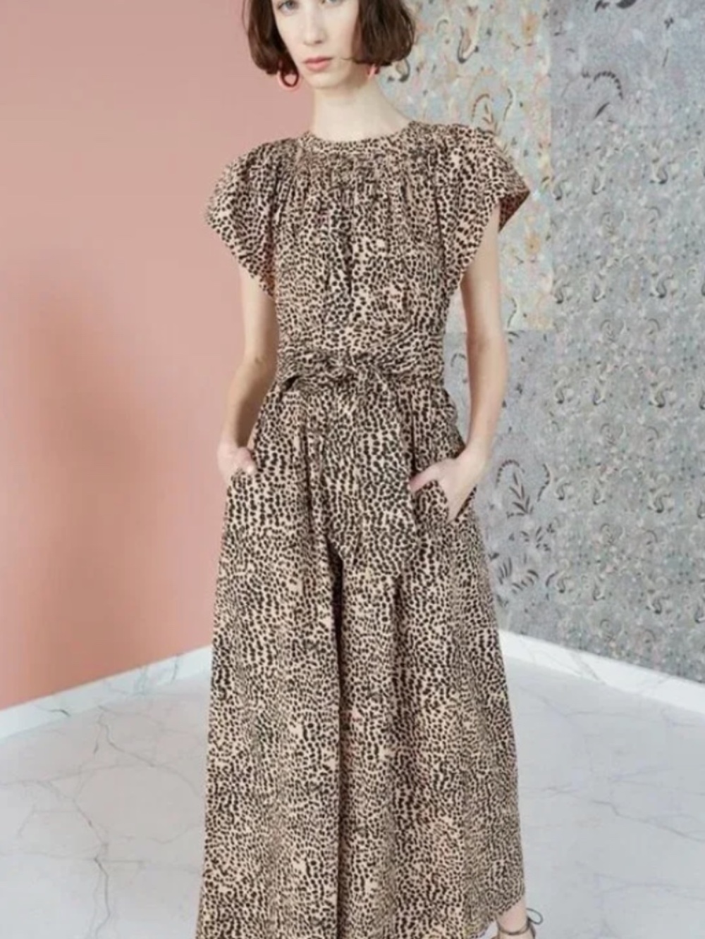 Ulla Johnson Tan & Black Coralie Cheetah Print Jumpsuit NWT/2